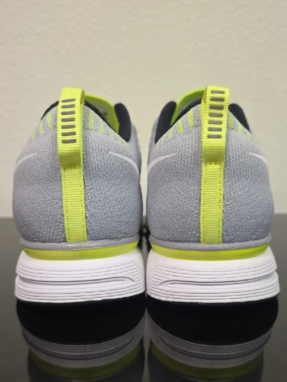 Nike Flyknit Trainer+ Volt White Grey Mens 9.5 Womens 11 Rare 2013 New